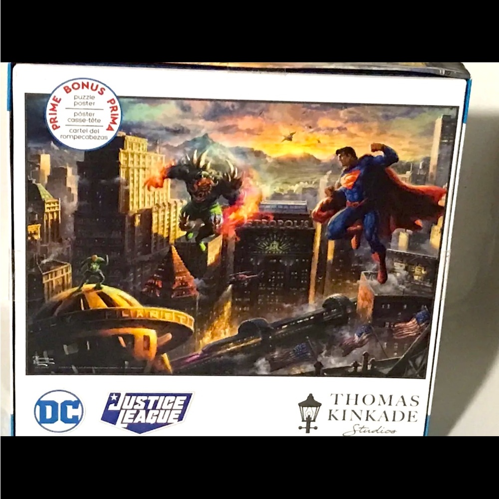 Thomas Kinkade 1000 Piece Jigsaw Puzzle Superman Sealed  Box Justice League NEW
